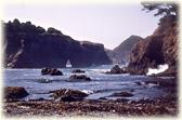 View from the cove opposite Mendocino�s Dennen�s Victorian Farmhouse Inn  