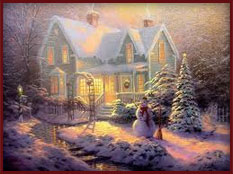 Thomas Kinkade Blessings of Christmas Mendocino County Bed and Breakfast