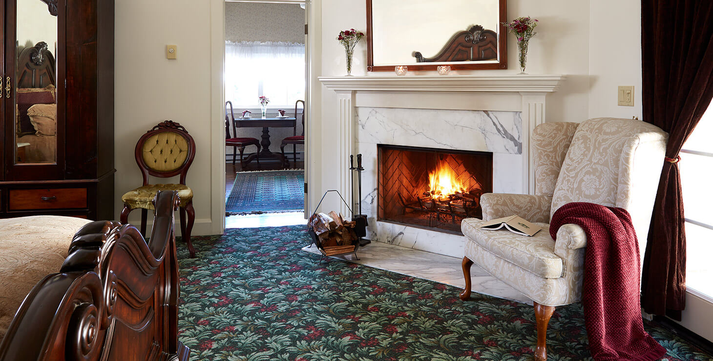Fireplace in the Victorian Suite
